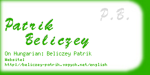 patrik beliczey business card